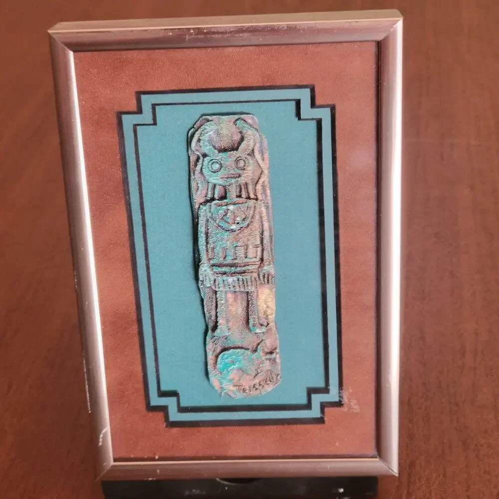 Framed Cleo Teissedre Designs Copper Totem Art Wall Decor Home Decor
